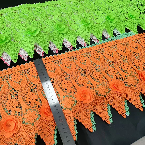 Guipure polyester lace water-soluble 3D lace trim