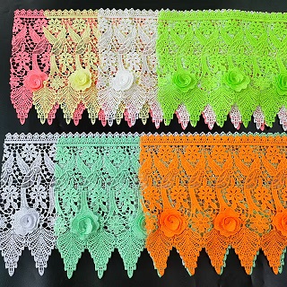 Guipure polyester lace na nalulusaw sa tubig na lace trim