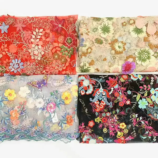 Wholesale Custom Tulle Fabric Embroidery Lace Fabric