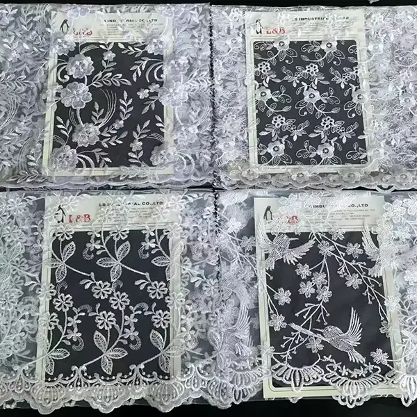 Wholesale Custom Tulle Fabric Embroidery Lace Fabric