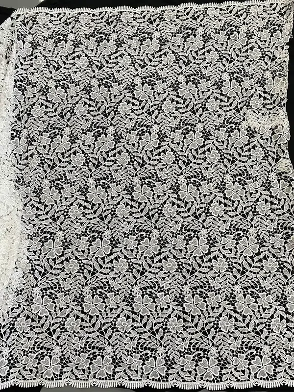 Wholesale Embroidery Birds And Flowers Pattern Chemical Lace Embroidery Tulle Fabric