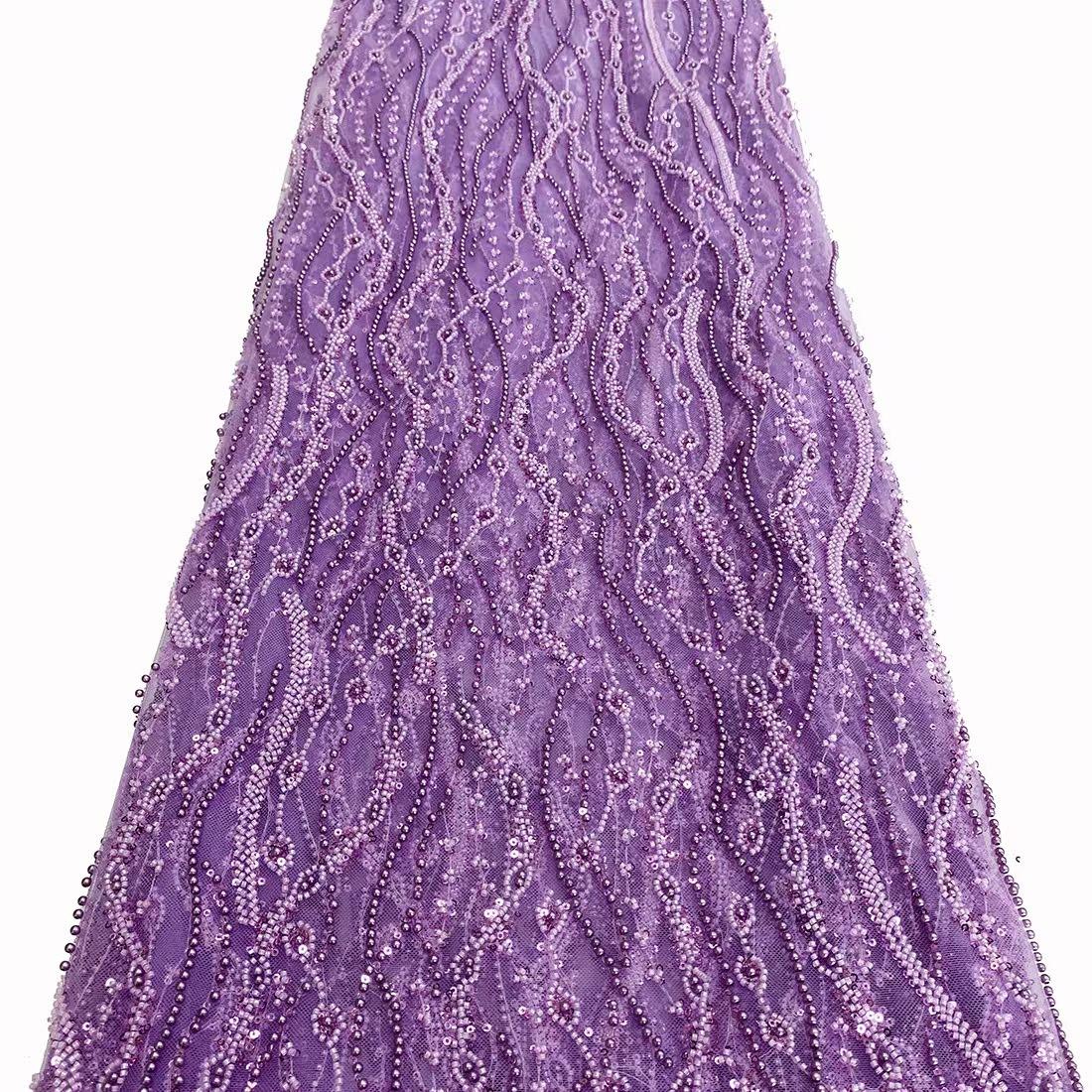 Bagong Mesh Embroidery Bead Tube Embroidery African Fabric Lace