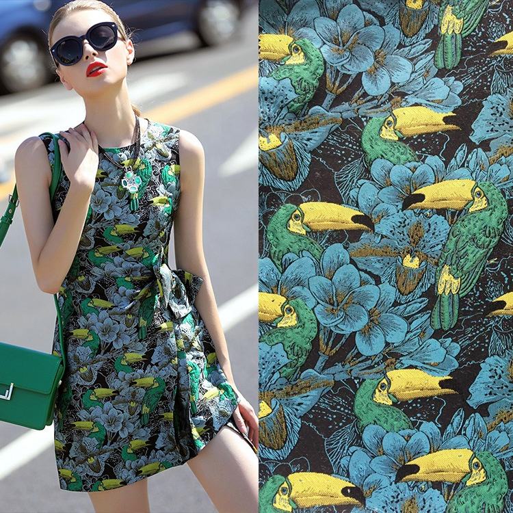 Warp Textile Pagpi -print ng Pagbuburda ng Tela ng Jacquard Fabric para sa damit