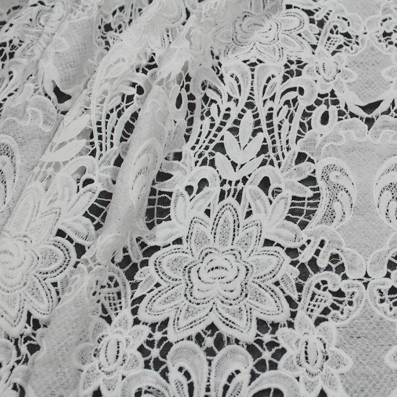 Polyester Embroidery Knit Tulle Mesh Tela