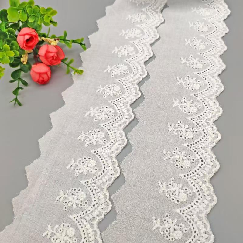 T/c cotton lace trimming burda cotton lace trim bulaklak t/c eyelet lace trimming