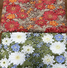 Luxury Heavy Made Flower Fabric Bead Lace Mesh Fabric Gitter