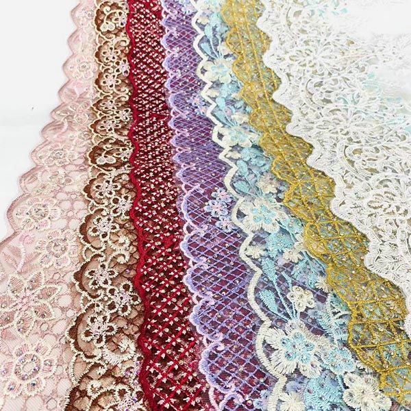 Mainit na pag -aayos ng rhinestone baju Kurung embroidery lace