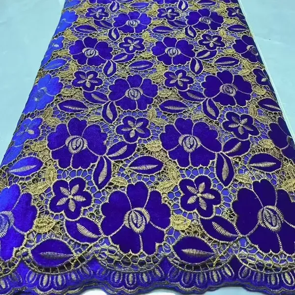 Pakyawan Marangyang Velvet Guipure Lace Middle East Velvet Lace Fabric Fashion High Quality Velvet Lace